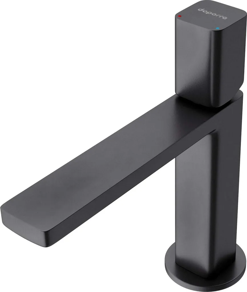 Mitigeur Lavabo Noir Mat doporro 19,6 cm - Robinet Design Minimaliste