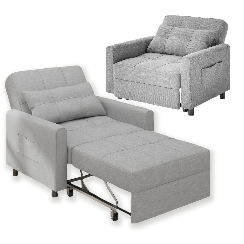 Bealife Multifunktionaler Sessel, Hellgrau, 3-in-1 (Sessel, Produktbild