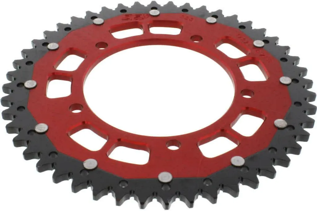 Pignon ZF 48 dents pour kit chaîne pas 525 de moto sportive rouge