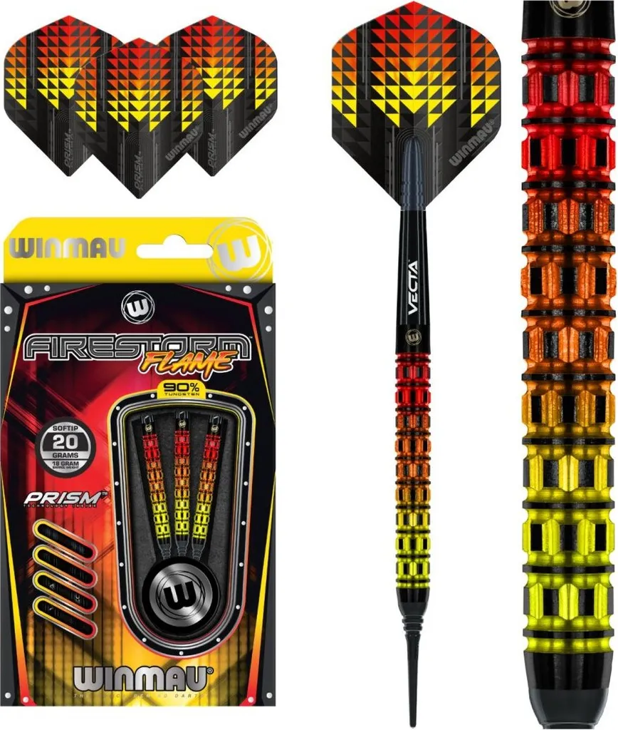 Fléchettes Winmau Firestorm Flame 2476 Softdart 20g pour cibles électroniques
