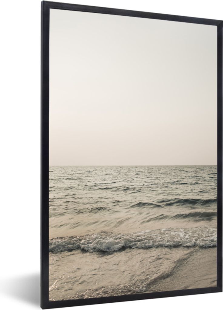 MuchoWow Gerahmtes Poster Sommer - Meer - Weiß 40x60 cm - Poster mit Schwarzem Bilderrahmen Wandposter Rahmen Foto Bilder - Papierdruck - Wandbi...