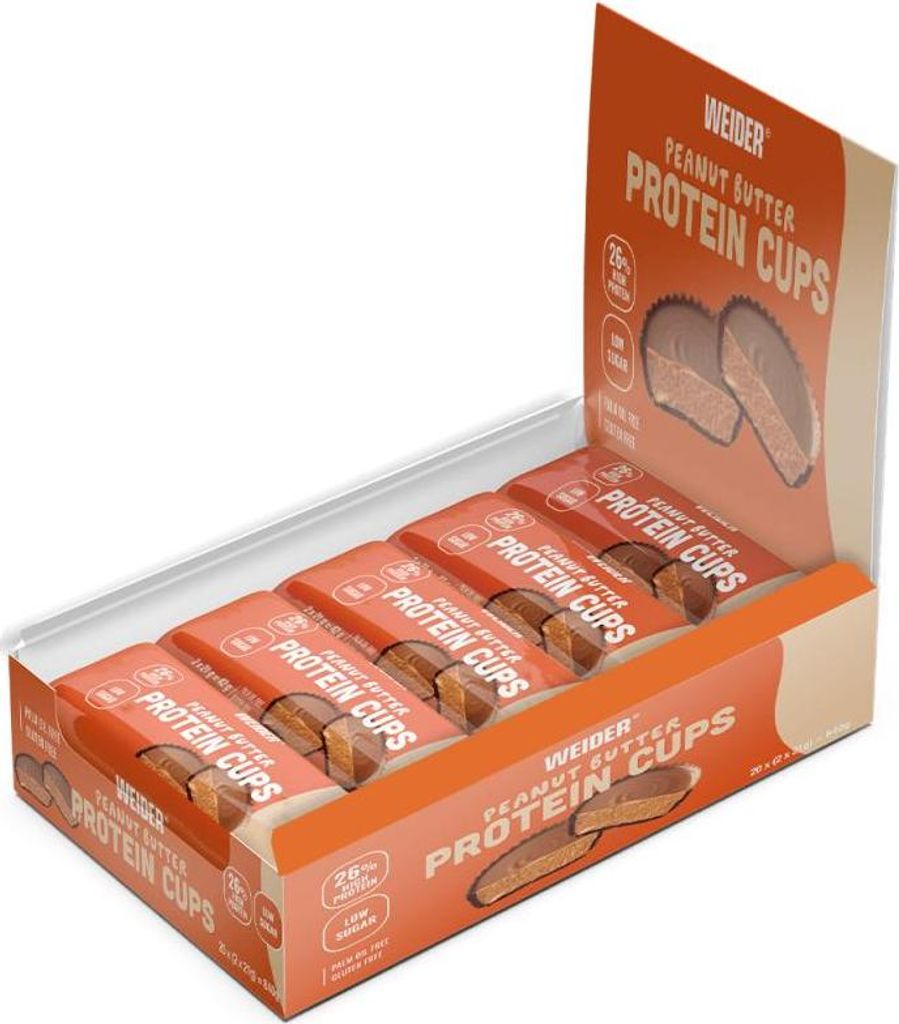 Weider Protein Cups (20x42g) Peanut Butter Milk Chocolate - Funktionelle Lebensmittel - Eiweiß-Snacks