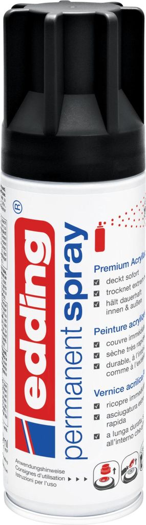 edding 5200 Permanent Spray - tiefschwarz matt - 200 ml - Produktbild 