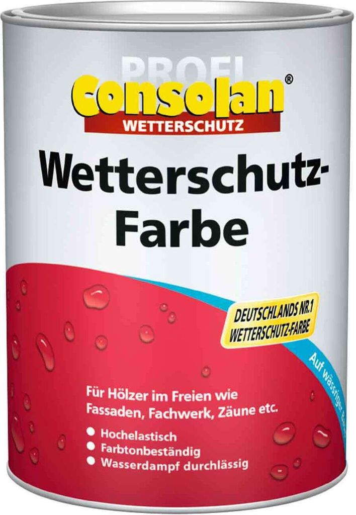 Consolan Wetterschutzfarbe 10 L silbergrau 217 Wetterschutz Holzfarbe