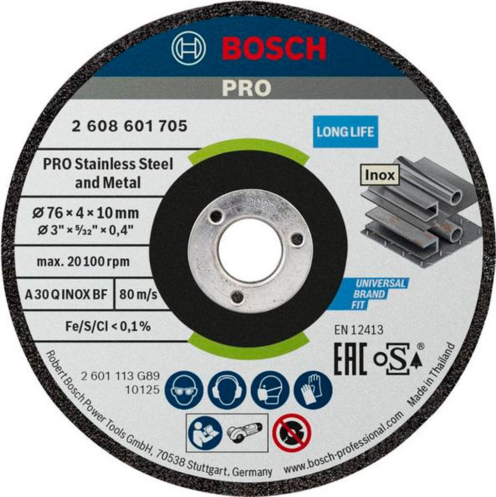 PRO Stainless Steel and Metal Schleifscheibe, 76 x 4 x 10 Produktbild 