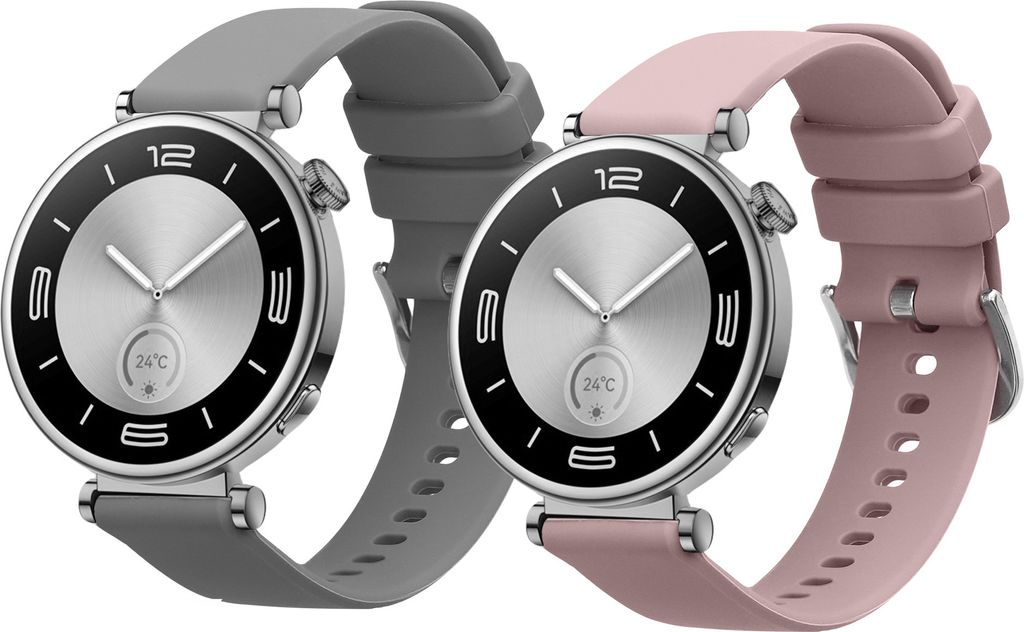 kwmobile 2x Sportarmband kompatibel mit Huawei Watch GT5 41mm / GT5 Pro 42mm / Watch GT4 41mm Armband - Fitnesstracker Band Set aus TPU Silikon