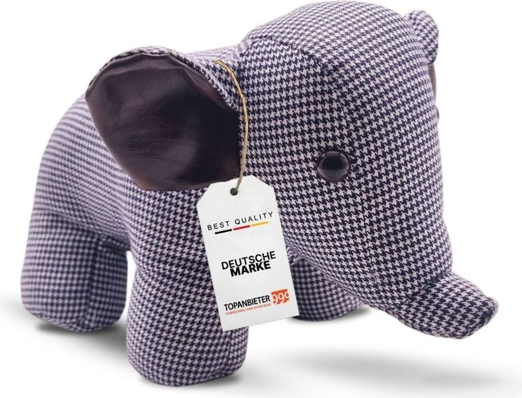 TOPANBIETER 999 Türstopper Elefant blau/weiß Bodenstopper Tür Stopper Türkeil