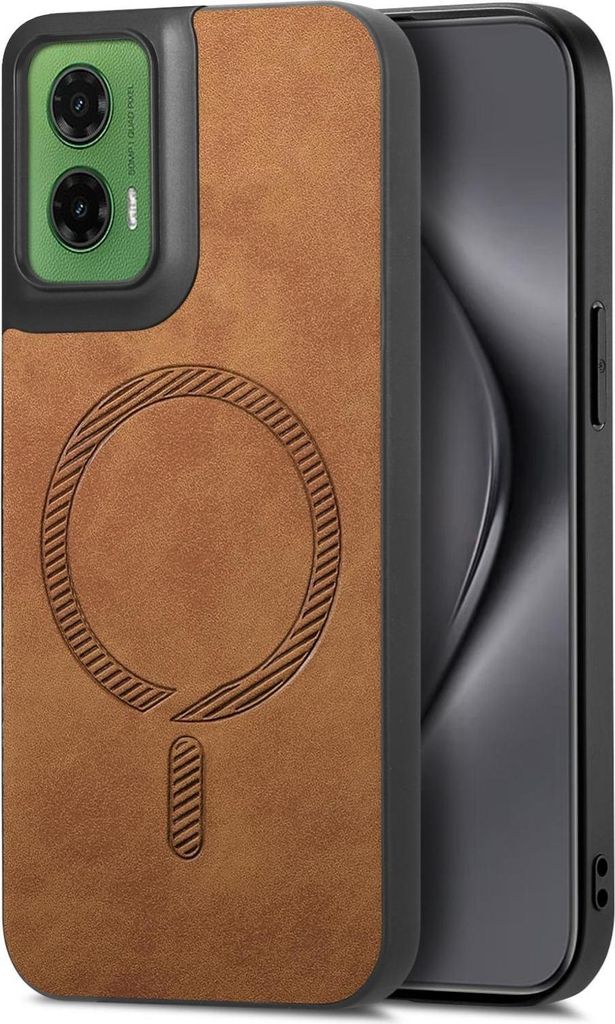 MagSafe Hülle für Motorola Moto G35 - Phonesta Retro Back Cover - Braun