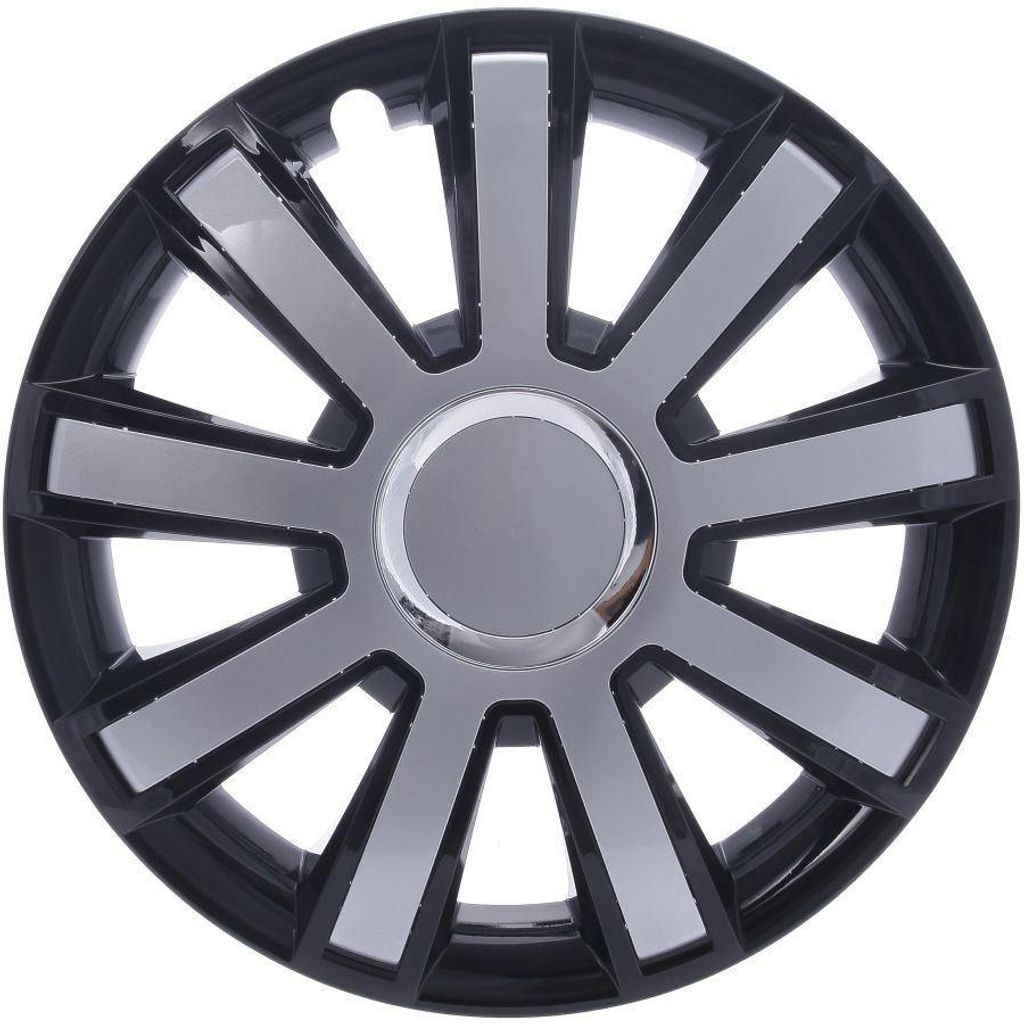 15" Zoll Radkappen Schwarz Silber Radzierblenden Radblenden Produktbild 