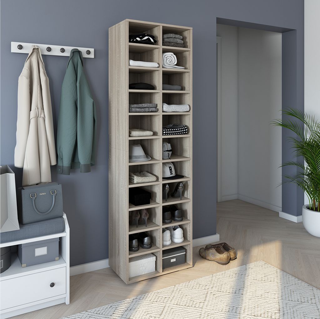 Schuhschrank Vicco Paris Sonoma 52.4 x 183.3 cm 22 Fächer, Model 36791