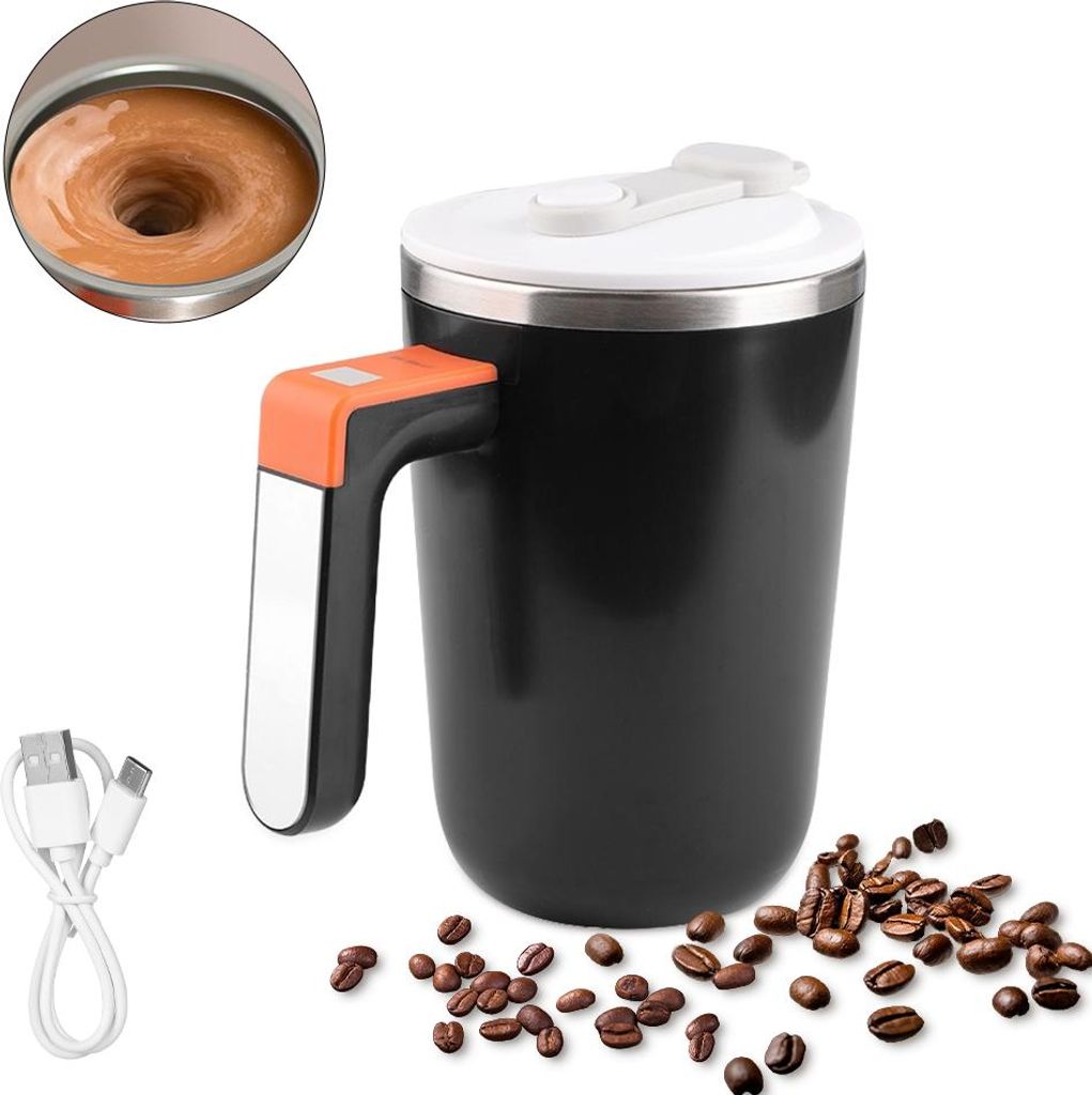 300ml Selbstrührende Tasse Magnetische Kaffeemischung Tasse mit Deckel Wiederaufladbare 304 Edelstahl Liner Wasserdicht Kaffee Tee Milch Coco Elec...