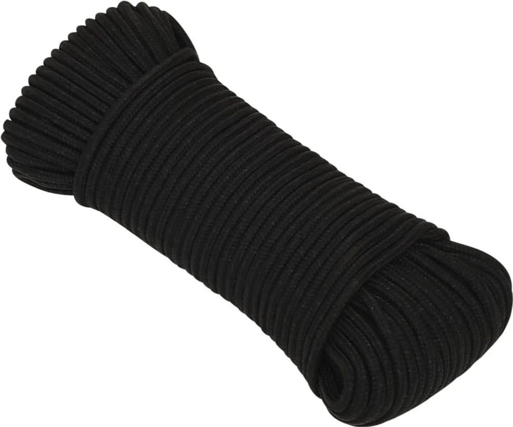 vidaXL Arbeitsseil Schwarz 5 mm 25 m Polyester