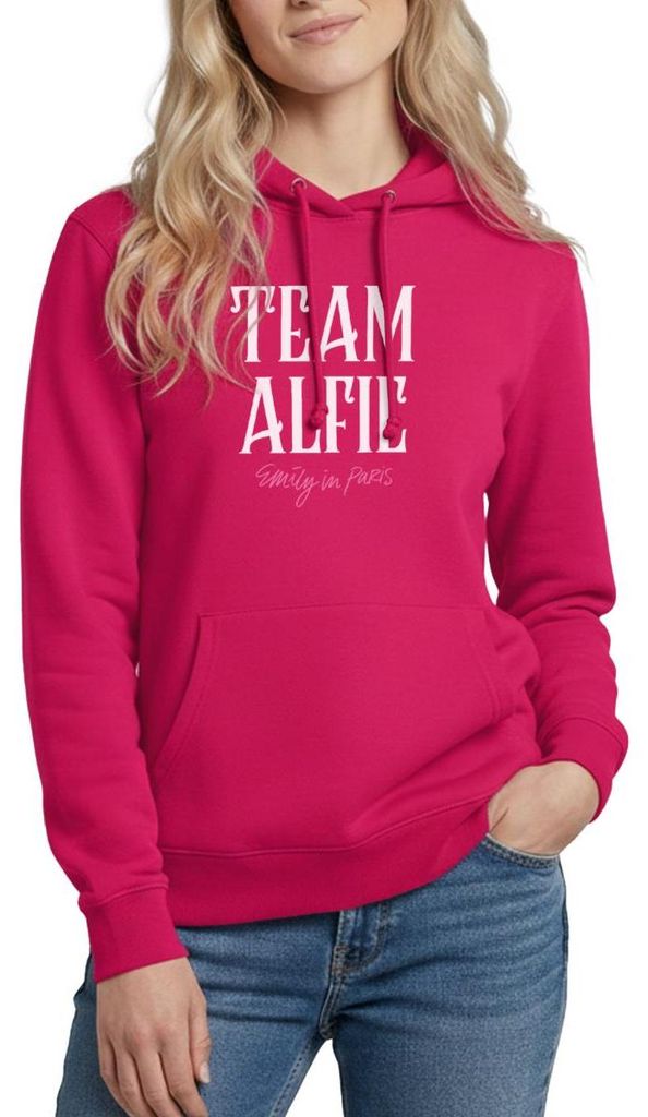 Spreadshirt Emily In Paris Team Alfie Damen Hoodie, L, dunkles Pink