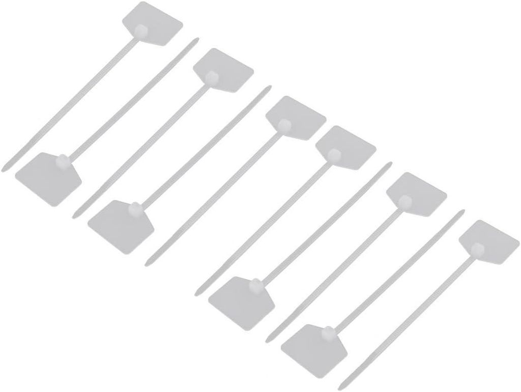 10 Stück selbstsichernde Nylon-Elemente 3×120 mm für Kabel, weiße Drahtmarkierung, Kabelmarkierer.