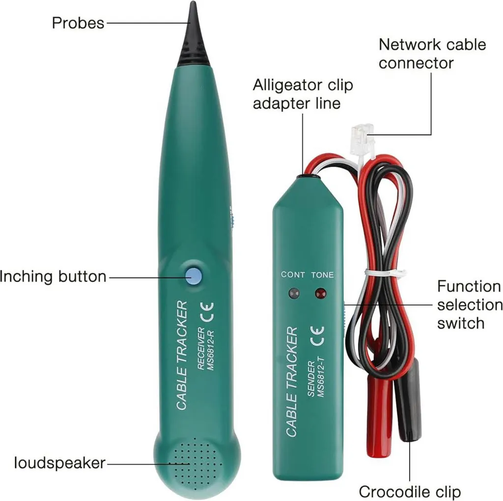 Détecteur de Câbles avec Sonde de Recherche et Test de Continuité RJ11
