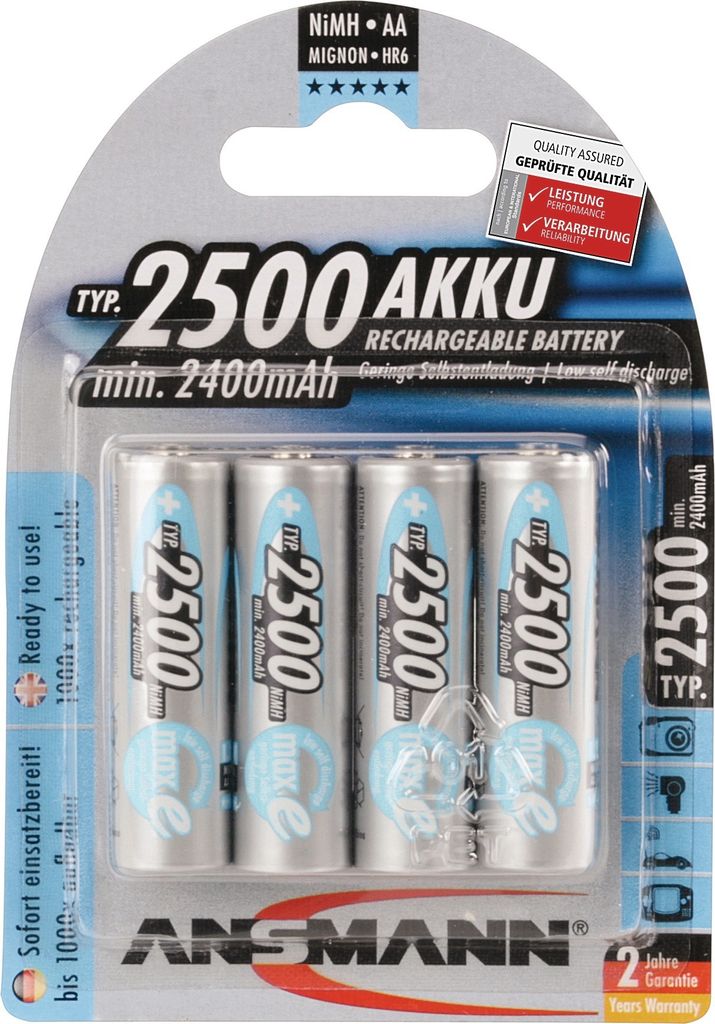 ANSMANN Pile rechargeable maxE 1,2 V 2500 mAh R6-AA-Mignon Image du produit 