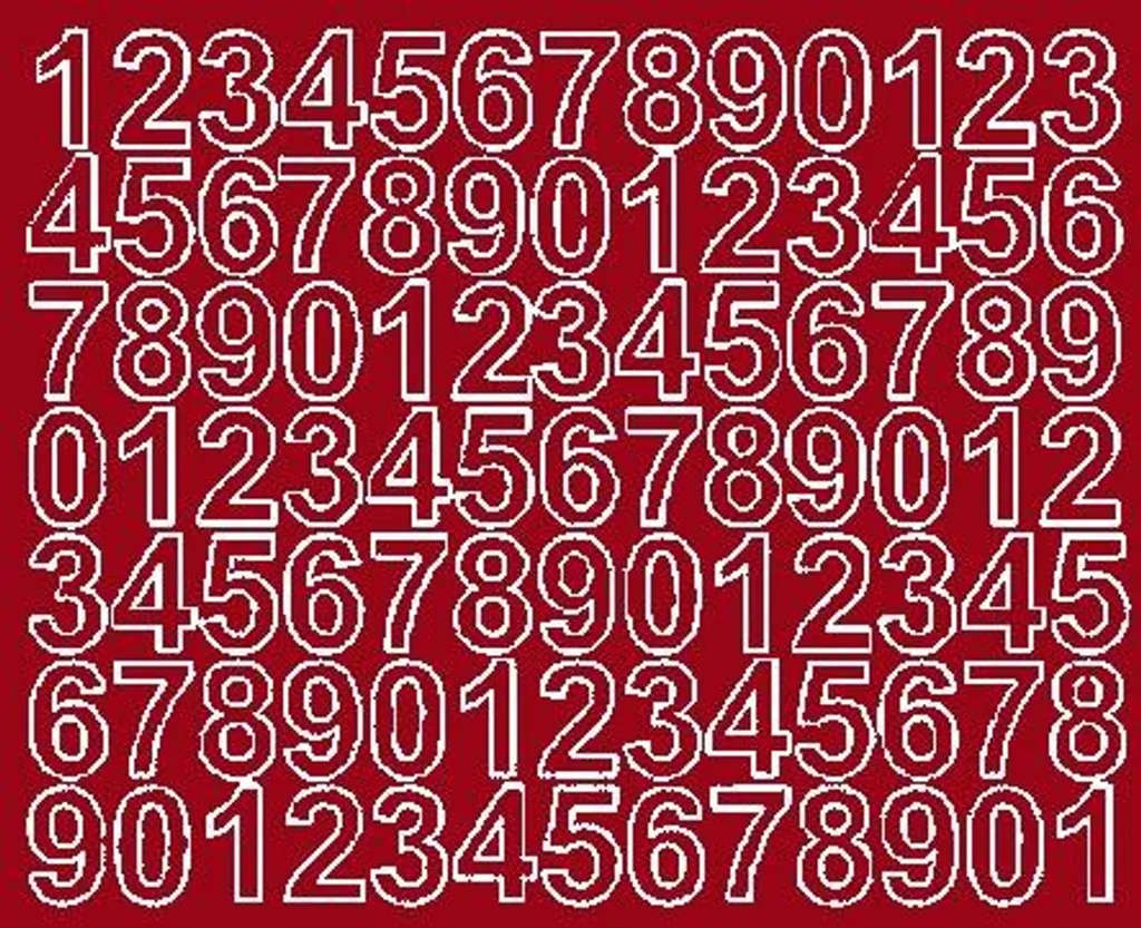 Numeri Adesivi Design 2,5 cm Rosso Opaco - Decorazione e Ordine Casa