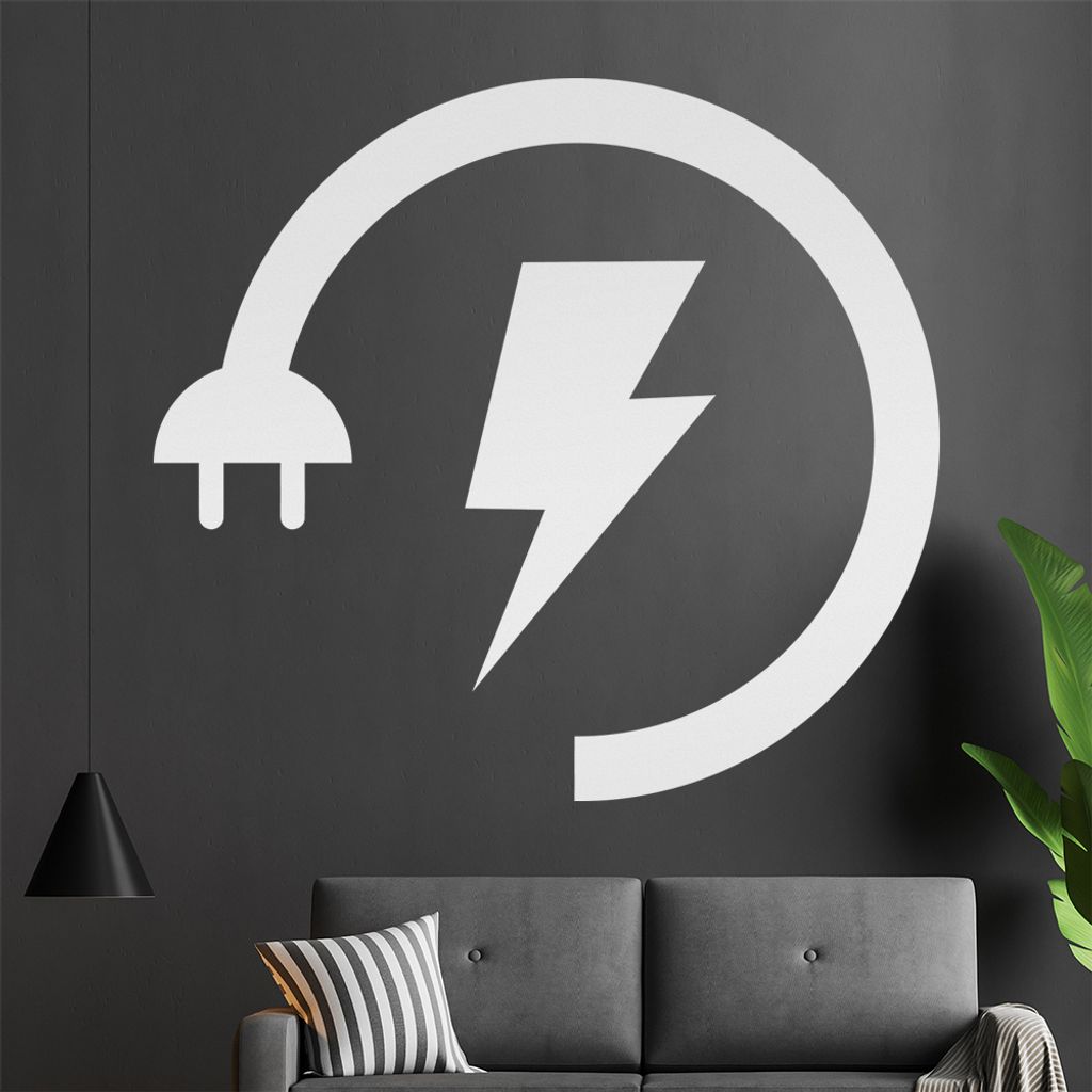 KIWISTAR Energie - Symbol Aufladen Akku Strom Wandtattoo in 6 Größen - Wandaufkleber Wall Sticker - Dekoration, Küche, Wohnzimmer, Schlafzimmer,...