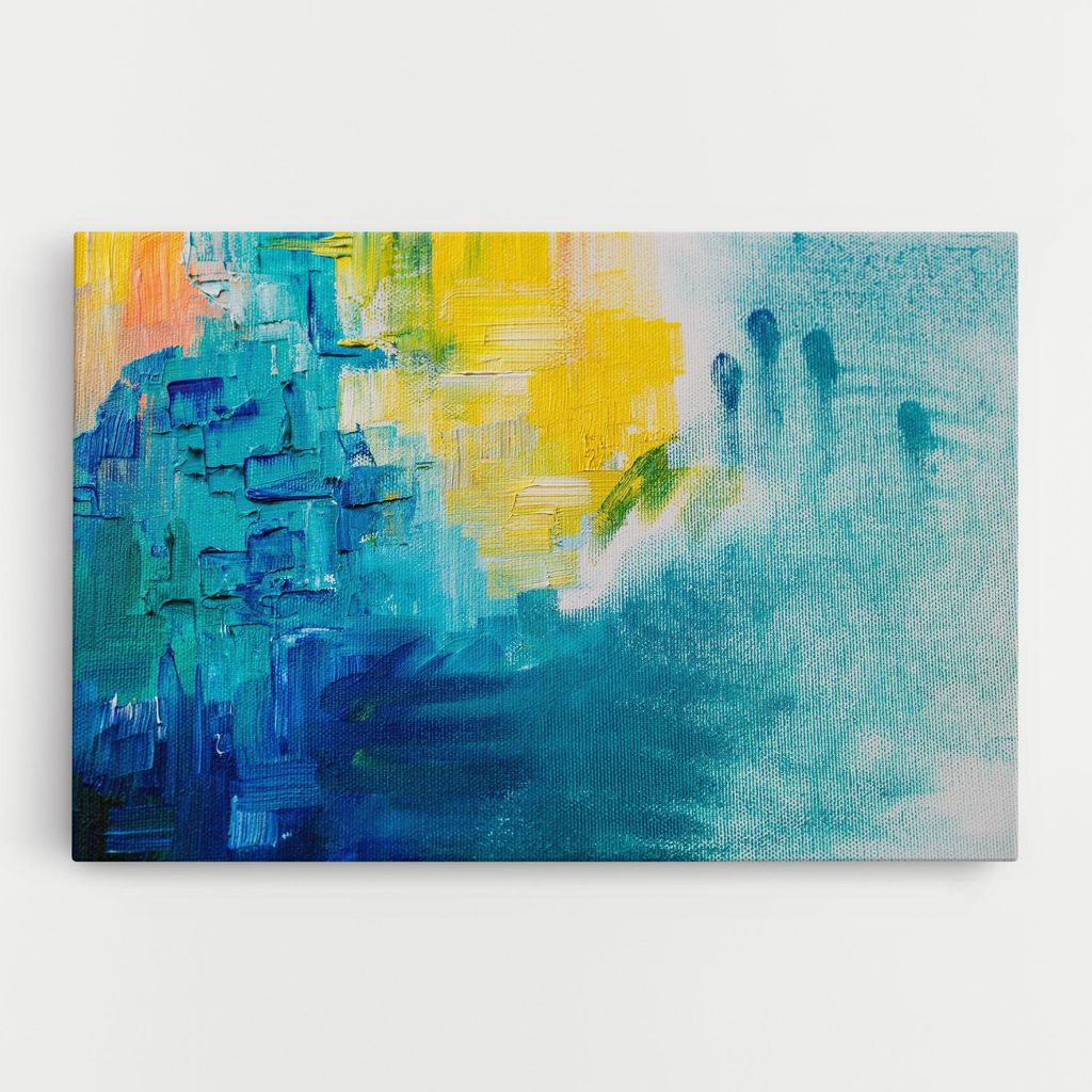 ARTHUB Leinwandbild 20x30 cm, Blue Hand Shade | Wohnzimmerdekoration, Hängende Bilder, Wanddekoration, Heimdekoration, Abstrakte, Lebendige Farben