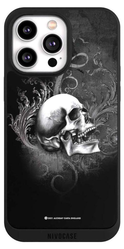 NIVOCASE Handyhülle für Apple iPhone 14 Pro Max Hülle NIVOpure Case Schwarz Gothic Schädel Totenköpfe