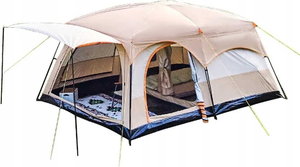 Tente de camping 7 personnes 9.88m2 étanche 380x260x200cm pour famille