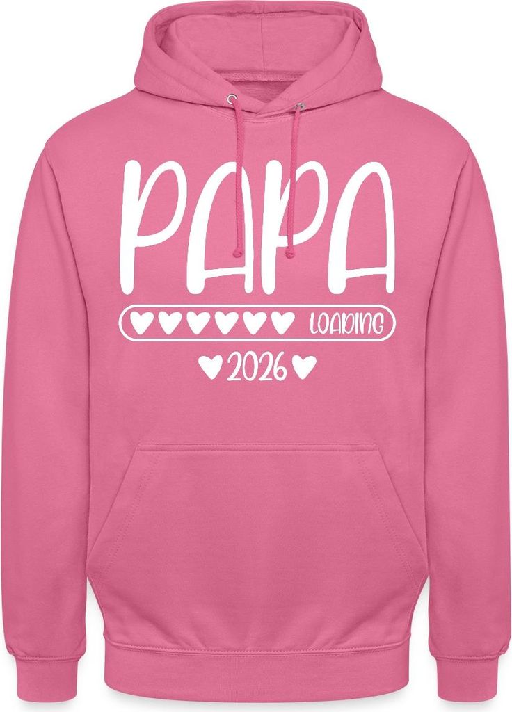 Spreadshirt Papa 2026 loading Uni Hoodie, M, Pink