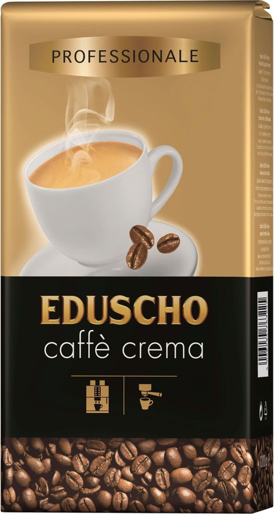 A package of Eduscho Professional Caffe Crema coffee beans.