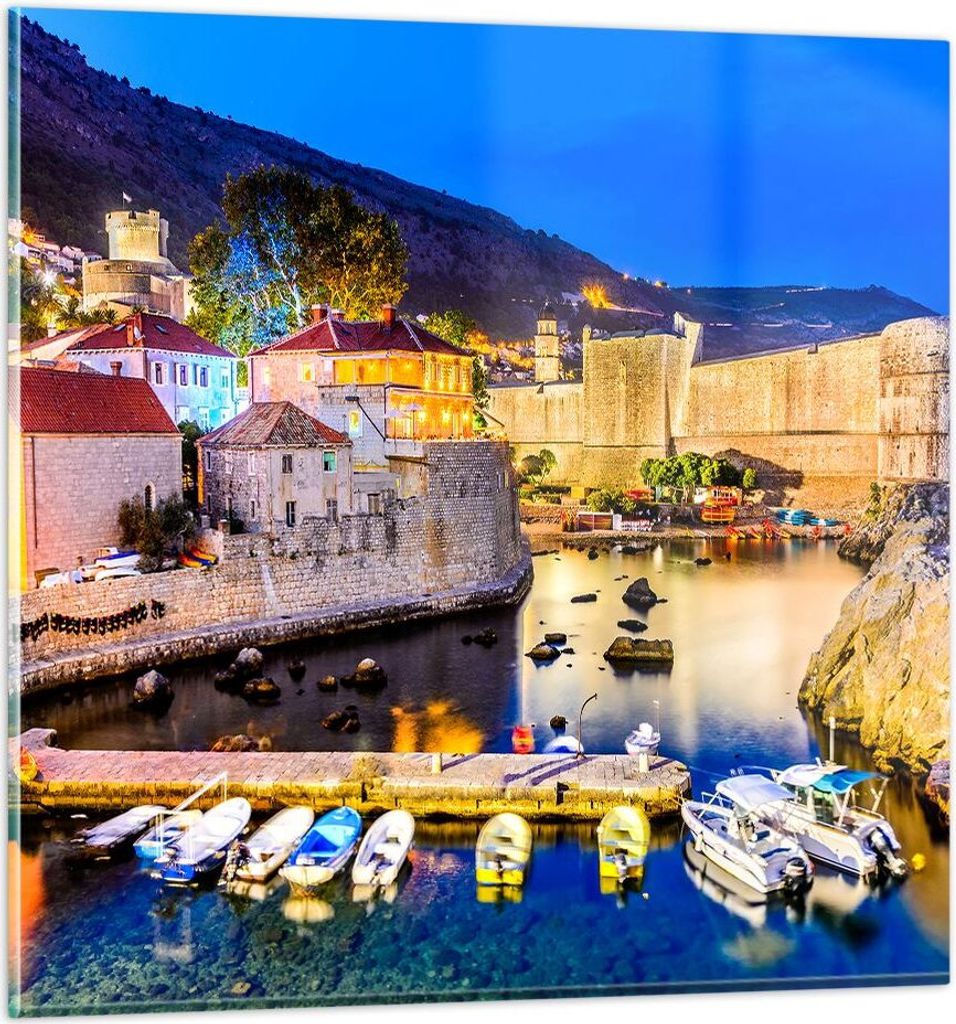 Bilder auf glas - Kroatien Dubrovnik Altstadt Festung - 70x70cm - Glasbilder - Wandbilder - Kunstdruck - Wanddekoration aus Glas - Glas Bilder - Wa...