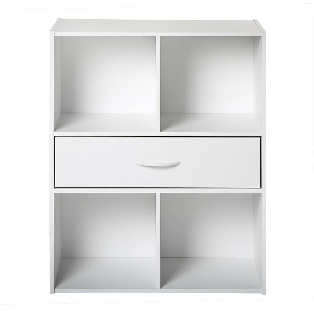 CALICOSY - Etagère de rangement 4 casiers avec un tiroir Image du produit 