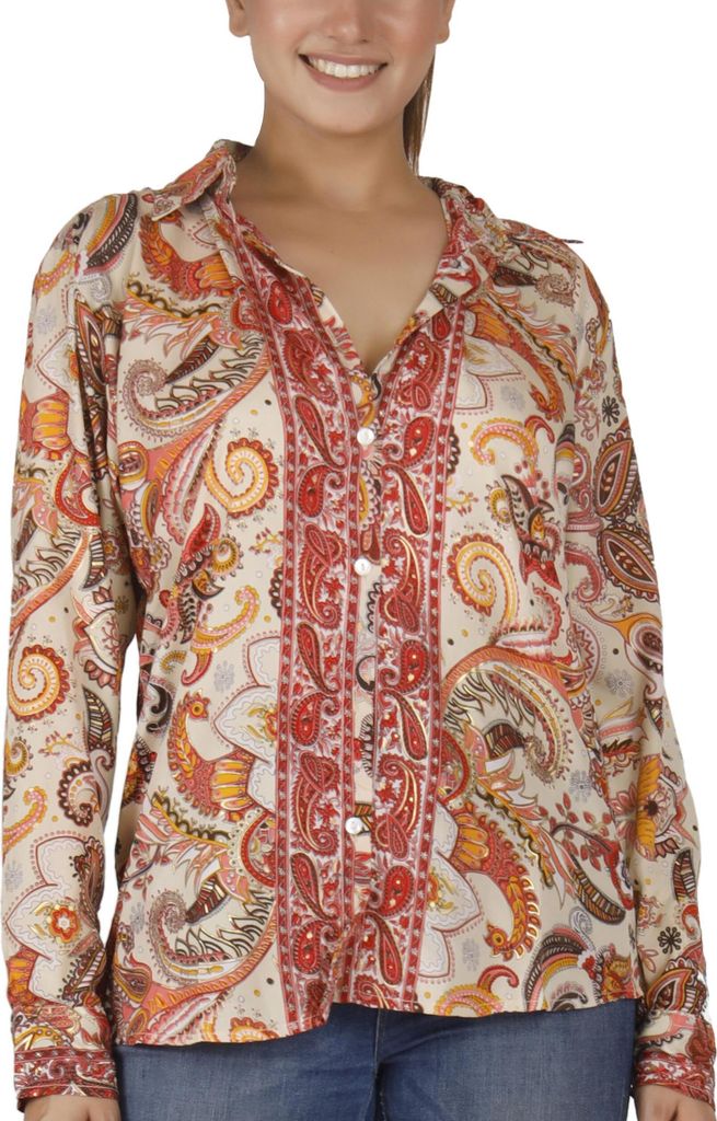 Leichte Boho Bluse, Sommerbluse, Damen Hemdbluse - Produktbild 