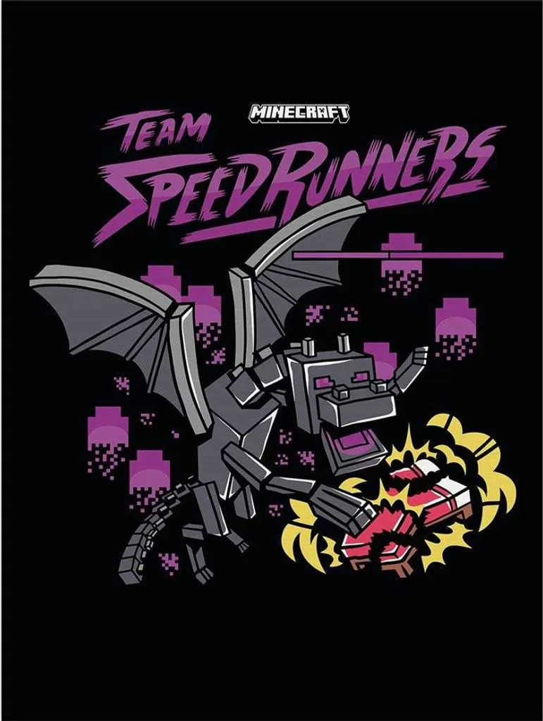 Toile Minecraft Team Speedrunners PM11110 Couleurs Gris Jaune Violet