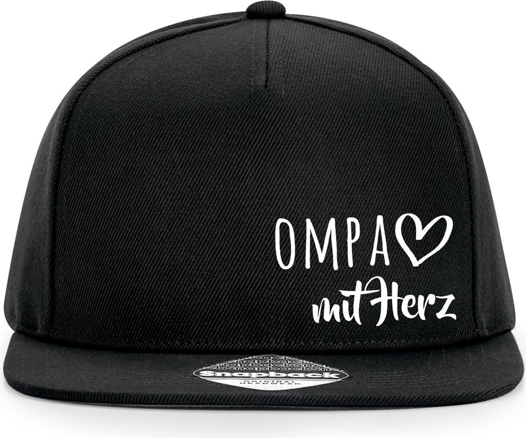 Huuraa Cappy Mütze OMPA mit Herz Black Polyester Snapback Kappe Geschenkidee
