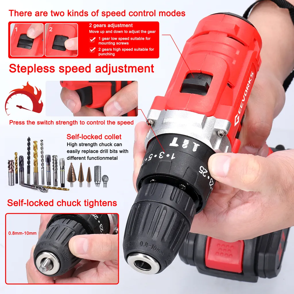 Tournevis électrique multifonction 21V avec 3 modes de travail complets - 5