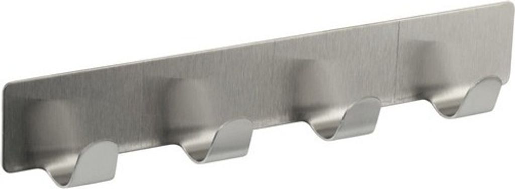 Garderobenleiste 4 Haken Stahl edelstahl LxBxH 28/160/20 mm