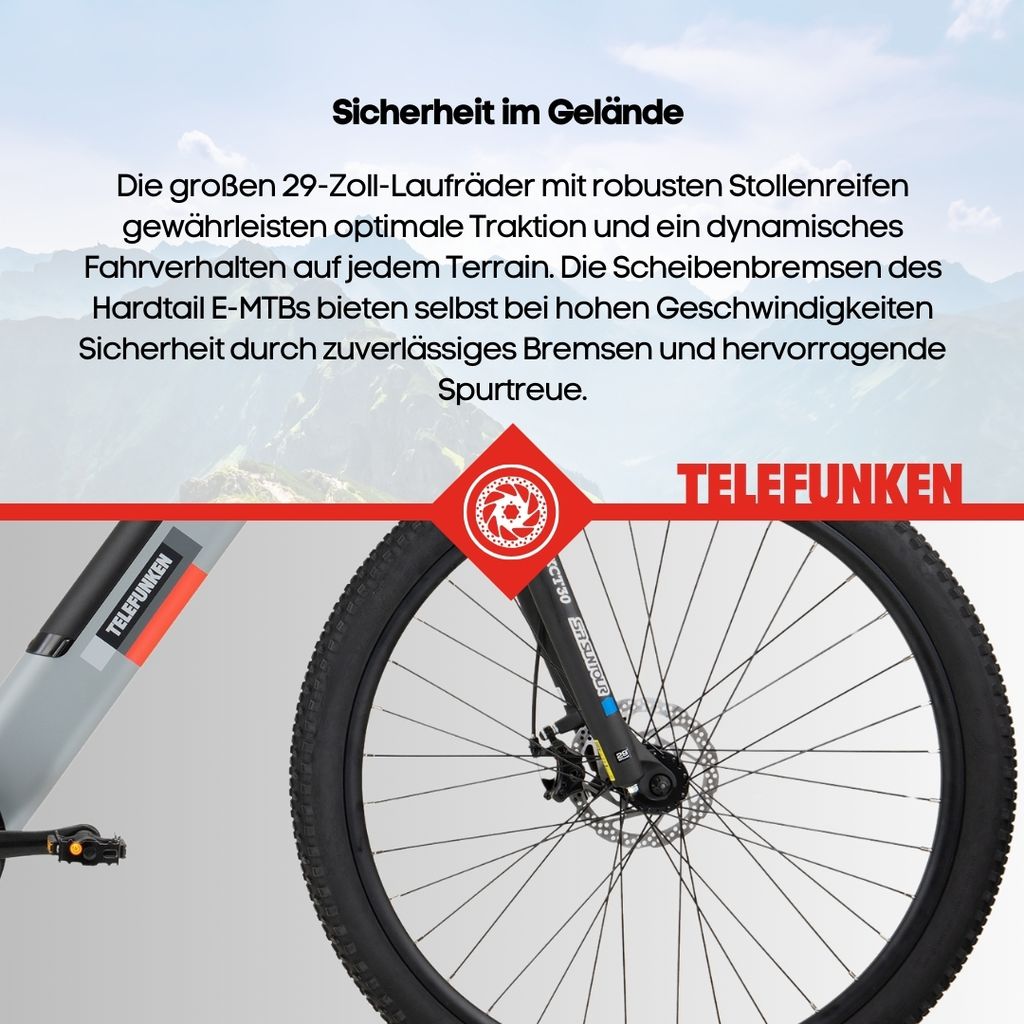 Telefunken MTB E-Bike Mountainbike für Herren und Damen | Produktbild 9
