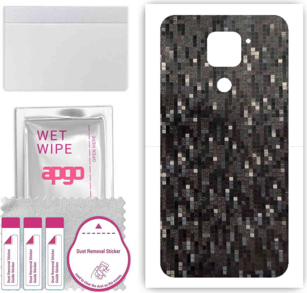 apgo Rückseite Schutzfolie, Skin, kompatibel mit Xiaomi Redmi Note 9, Hinten Displayschutzfolie aus Vinylfolie, kratzfest, einfache Montage - Carb...