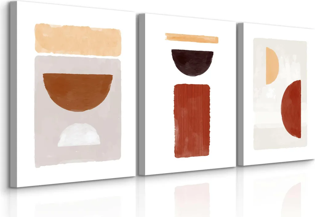 Set 3 Quadri Boho 30x40cm - Stampe Geometriche Astratte per Soggiorno