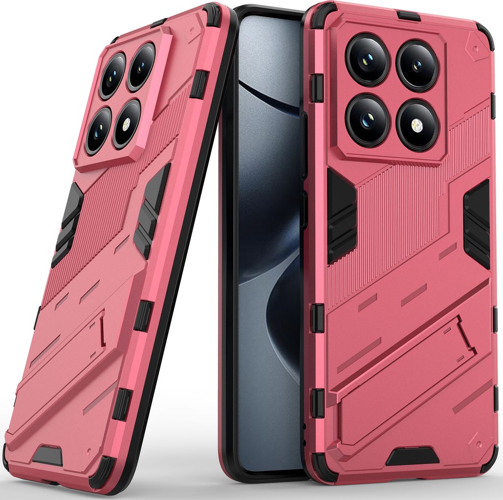 Armor Hülle für Xiaomi 14T Pro Hybrid PC TPU Bumper Stoßfestes Schutzhülle mit Standfunktion Rosa