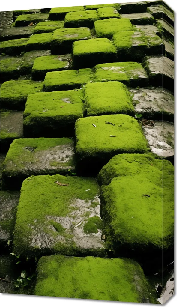 Image 40 x 70 cm Mosaïque verte pour masquer un mur vide sans encombrer