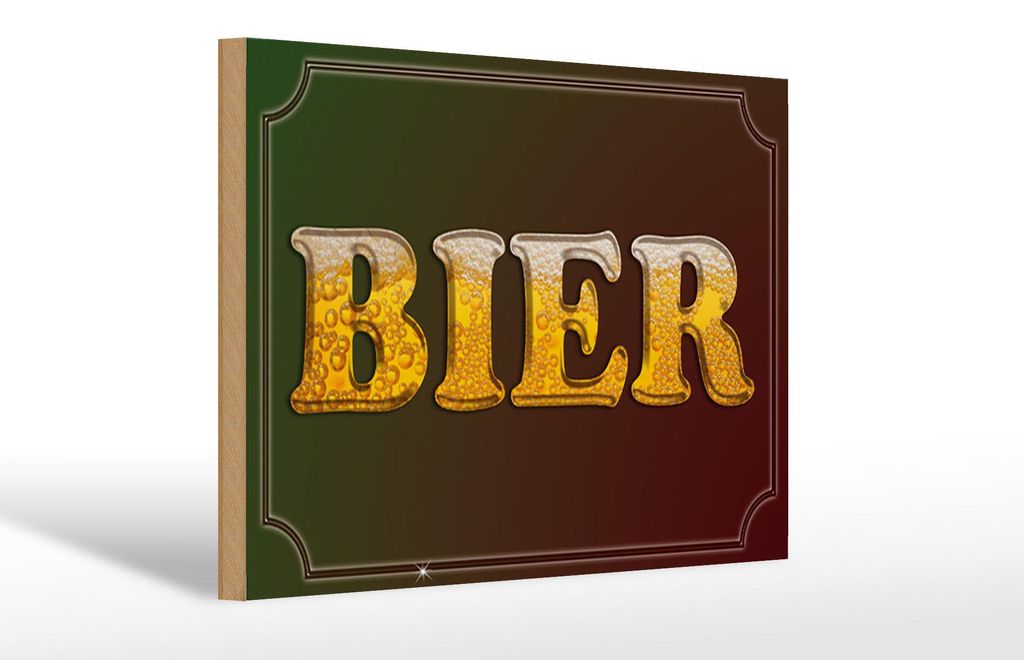 Holzschild Hinweis 30x20cm Bier Alkohol Wanddeko