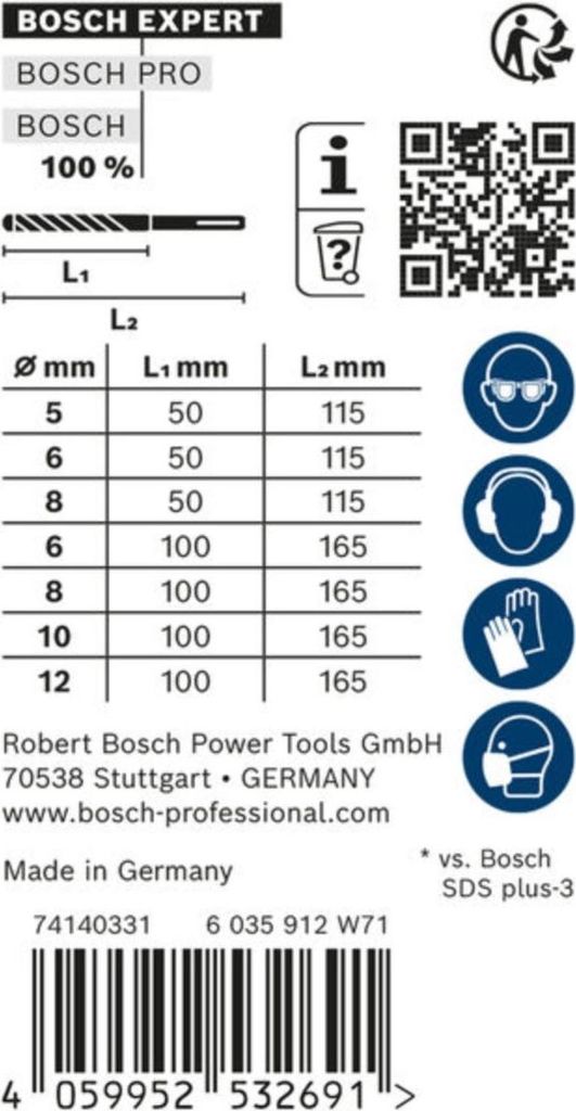 Bosch EXPERT Forets marteau SDS plus-7X Set de 7 pièces Image du produit 