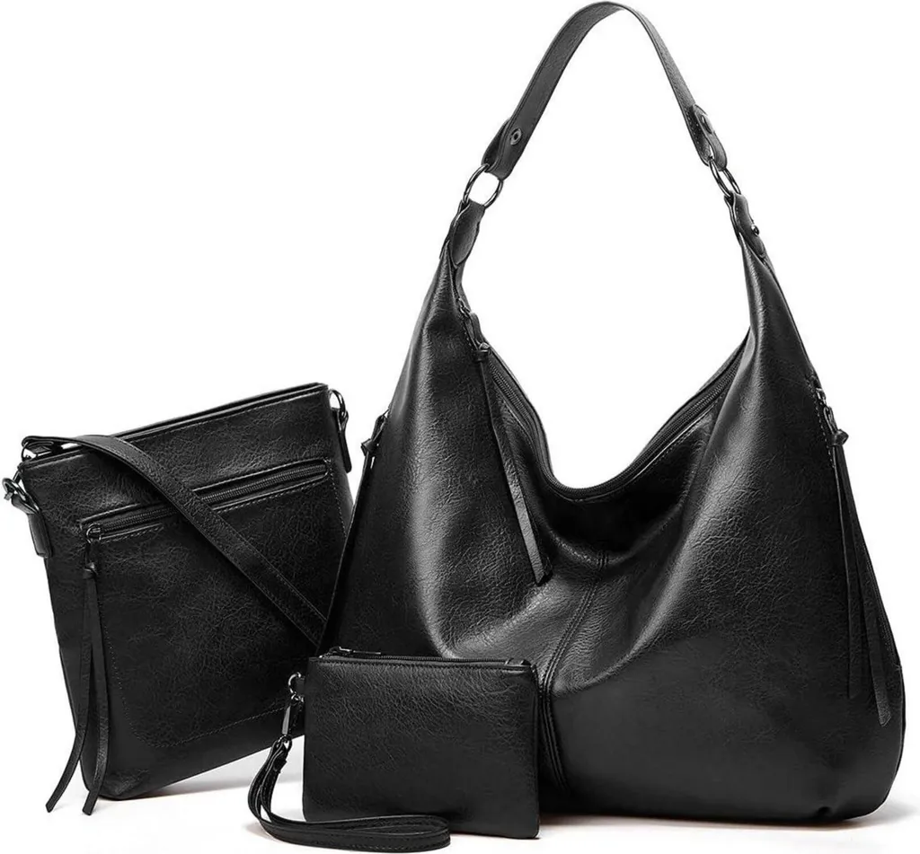 Sac d'épaule en cuir PU avec fermeture zippée sécurisée et finitions luxe
