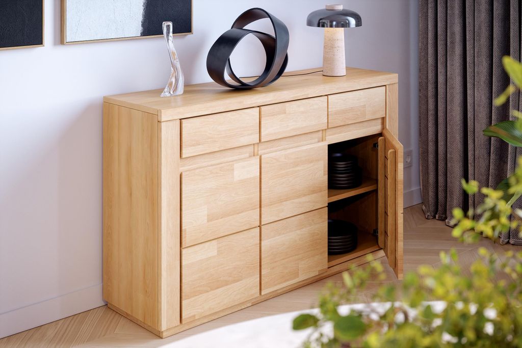 Kommode, Sideboard Bergen aus Kernbuche massiv geölt mit