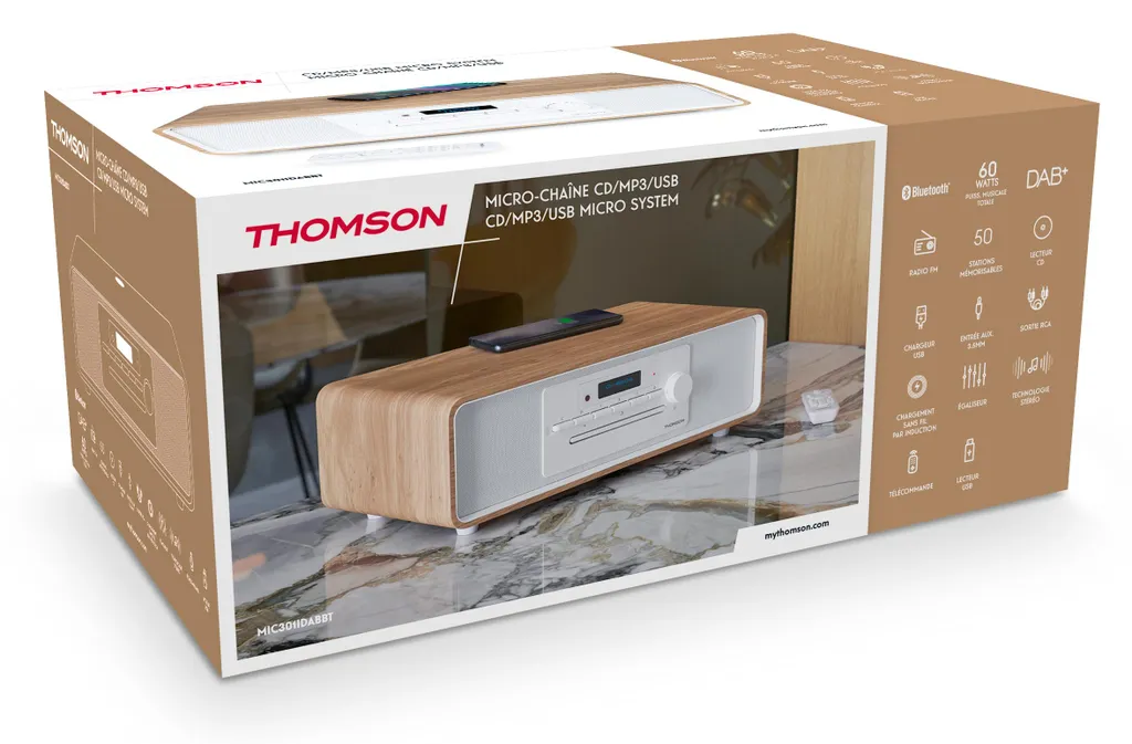 Microchaîne Thomson MIC301IDABBT : Le Son Hi-Fi Compact DAB+ Blanc USB