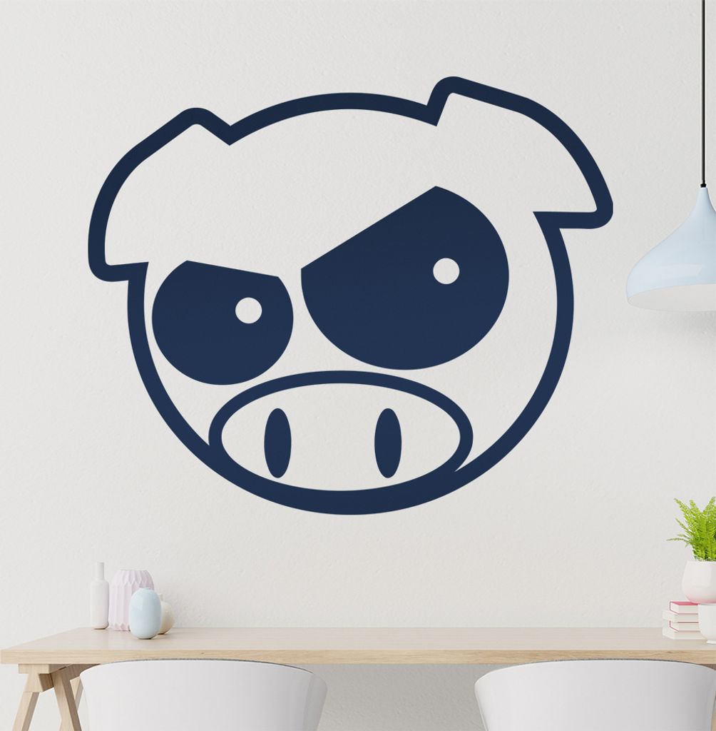 Schwein Wandtattoo in 6 Größen - Wandaufkleber Wall Sticker - Dekoration, Küche, Wohnzimmer, Schlafzimmer, Badezimmer
