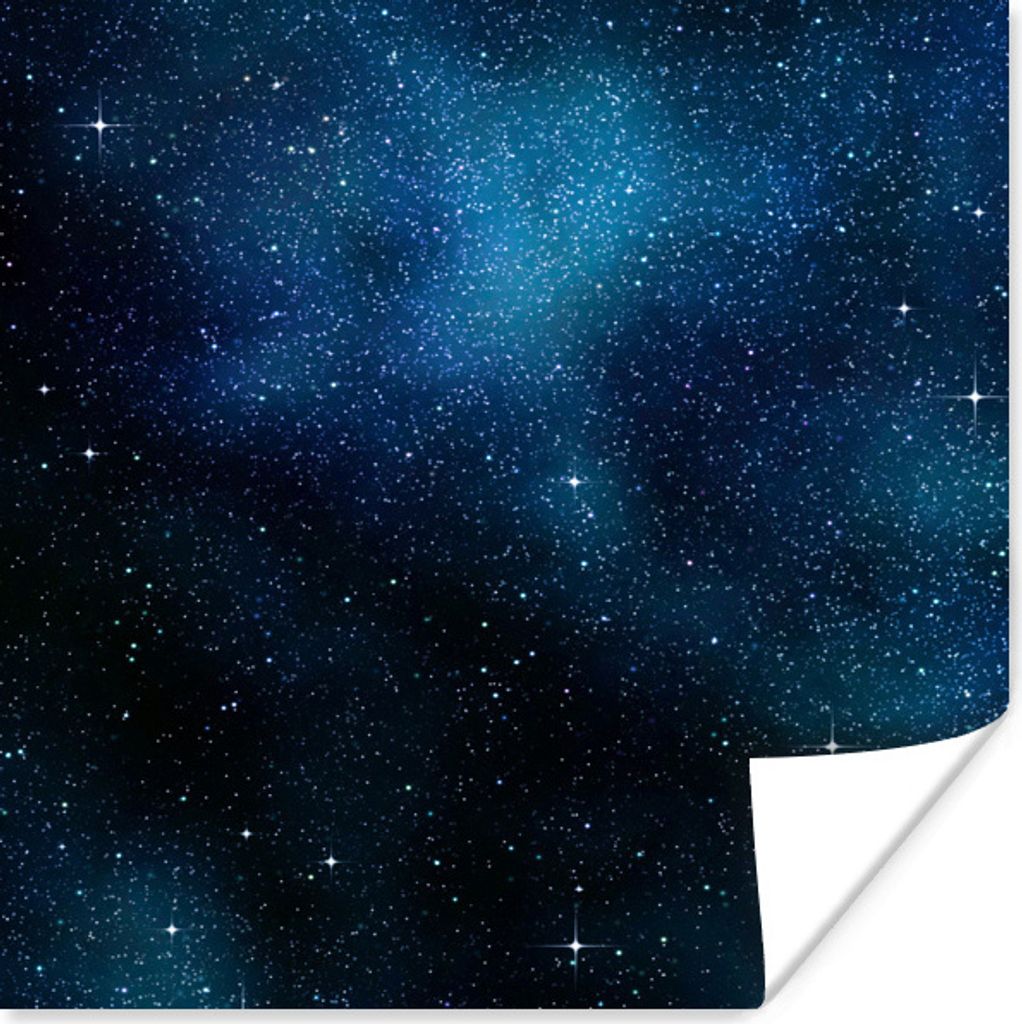 MuchoWow Poster Galaxie - Nacht - Galaxie - Jungen - Mädchen - Kinder 100x100 cm - Babyzimmer