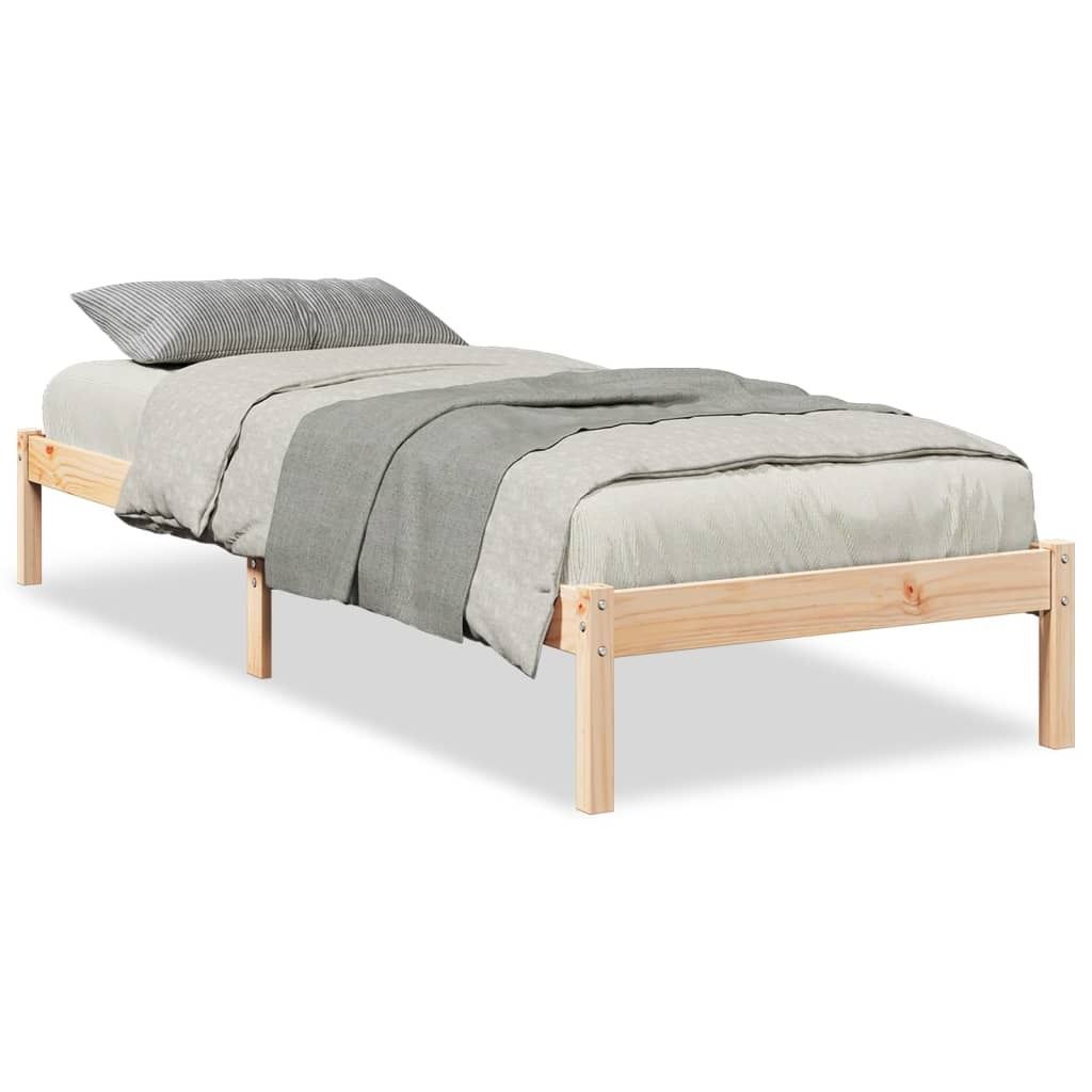 "SALE 2026" Massivholzbett Einzelbett - Gästezimmer - Extra Lang ohne Matratze 80x220 Kiefernholz - Polsterbett Klassische Betten DE9587848