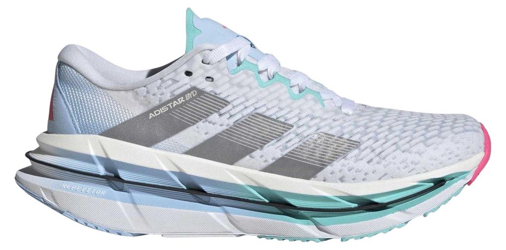 Adidas - "Adistar Byd" Sneaker für Damen, Plattform-Absatz GT20280 (37 EU) (Weiß/Silber/Aquablau)