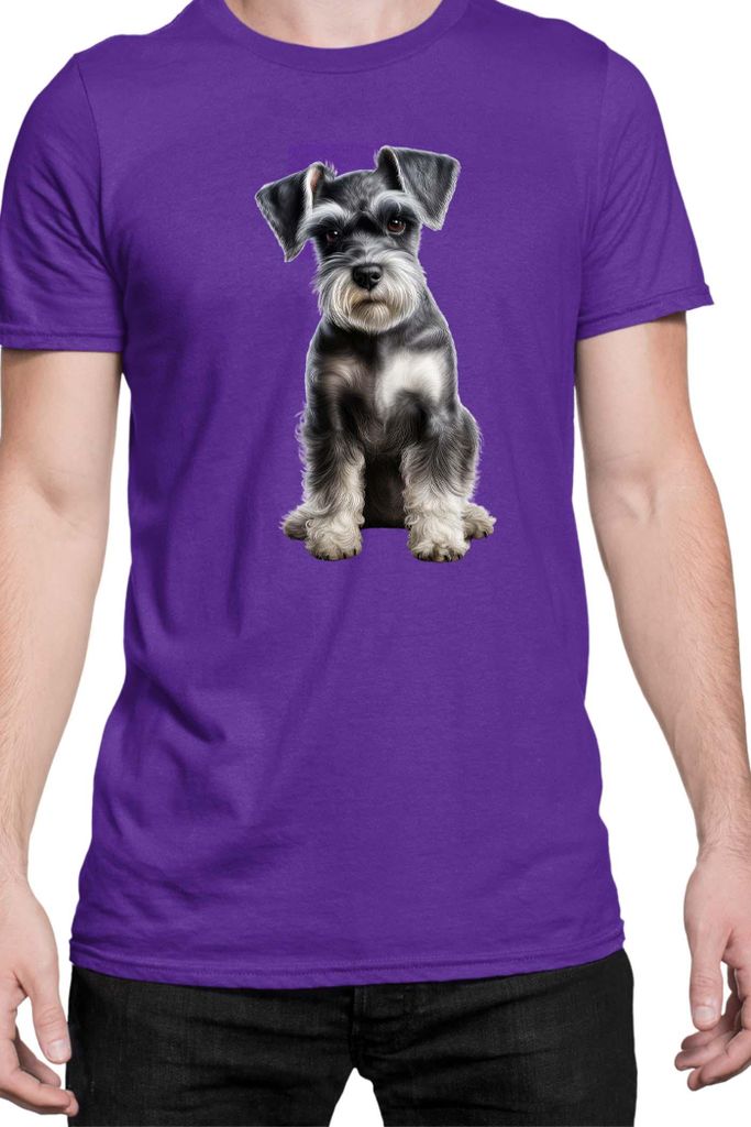Herren T-Shirt Dogs Breeds Miniature Schnazuer Dog Breed 006, Man S / Lila