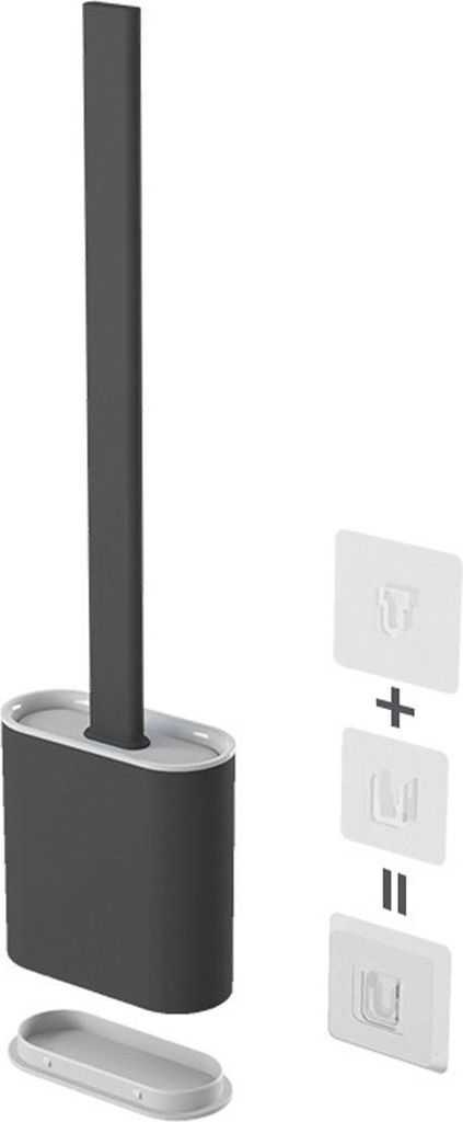 Toilettenbürste Set Silikon-Toilettenreinigungsbürsten-Kit Silicone Flex Toilet Brush Klobürste Silikon mit Halter Schnell Trocknendem WC-Garnit...